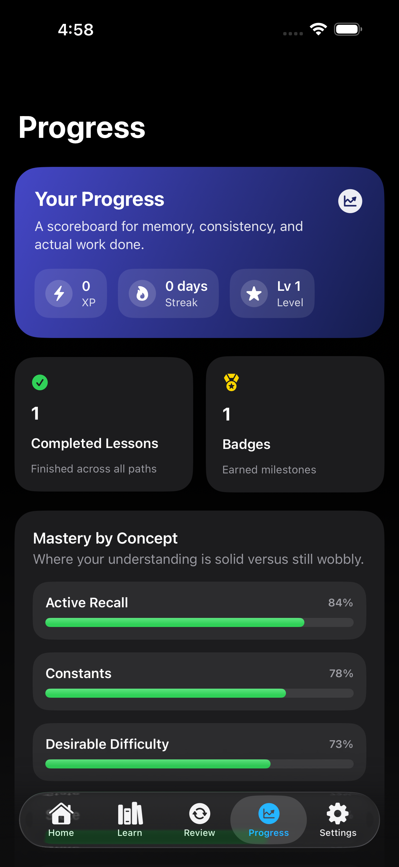 Study GG Progress