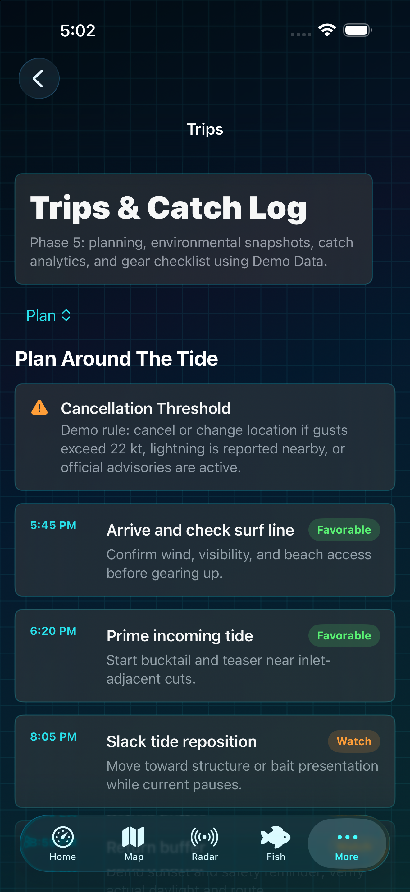TideStrike Trips